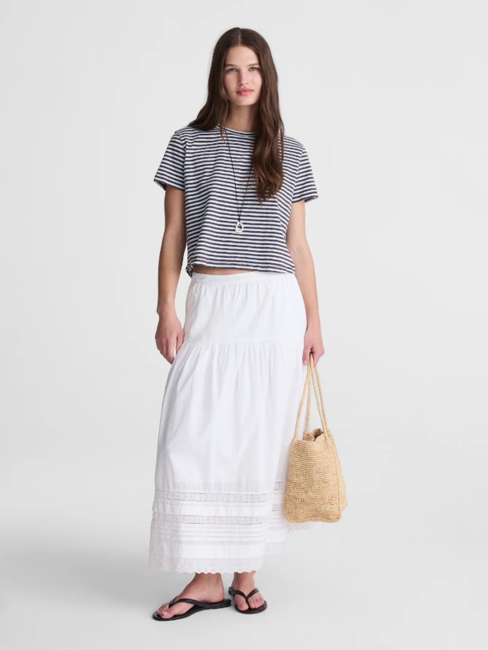 Madewell Pintucked Midi Skirt
